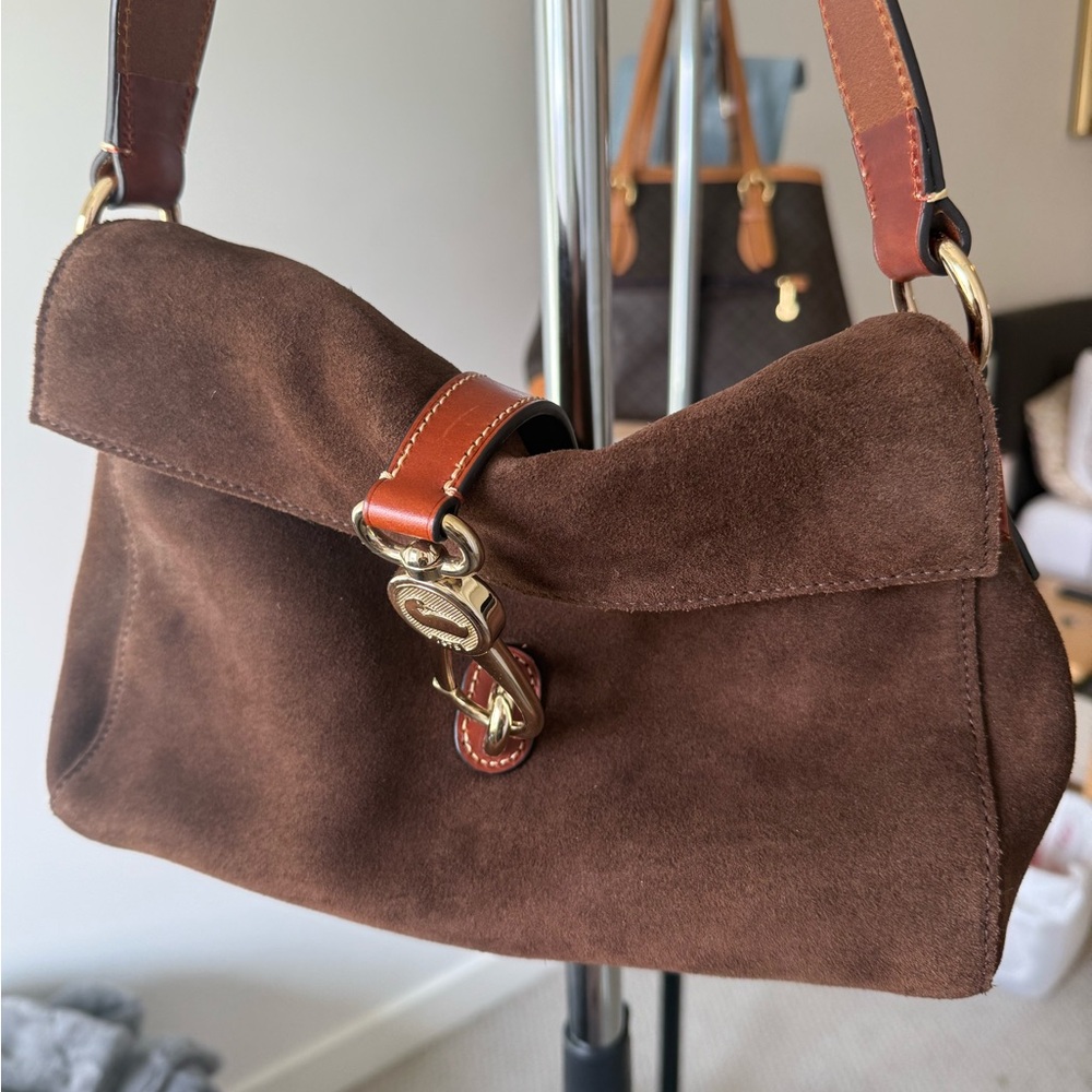 Dooney & Bourke Chocolate Suede Shoulder Bag